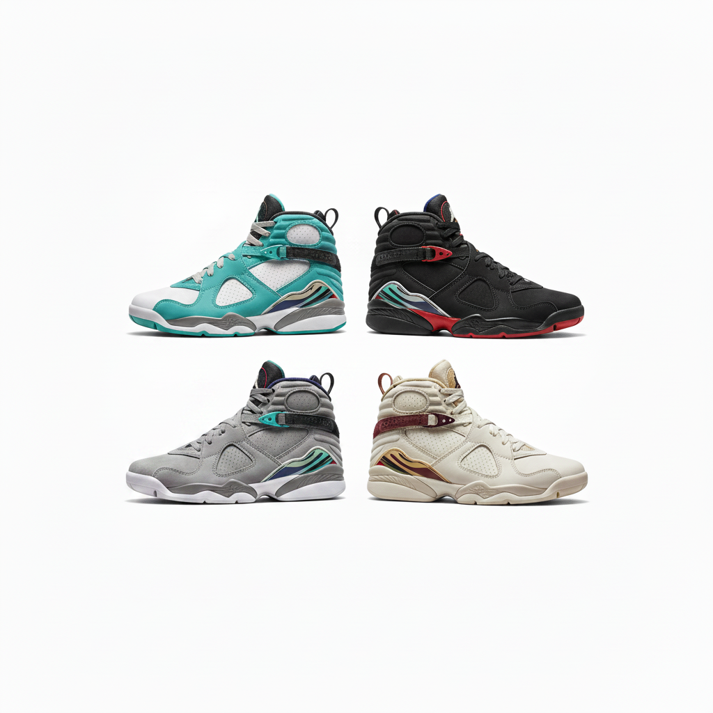 Air Jordan 8 collection image, corrected shoe orientation