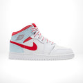 Air Jordan 1 Mid Topaz Mist White Mint Red