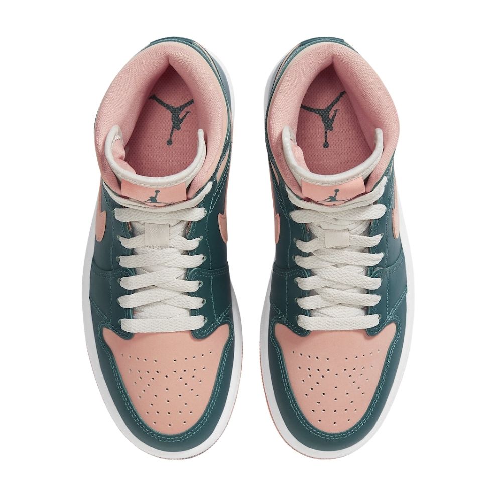 Air Jordan 1 Mid Dark Teal Green Pink