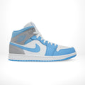 Air Jordan 1 Mid University Blue Grey SE
