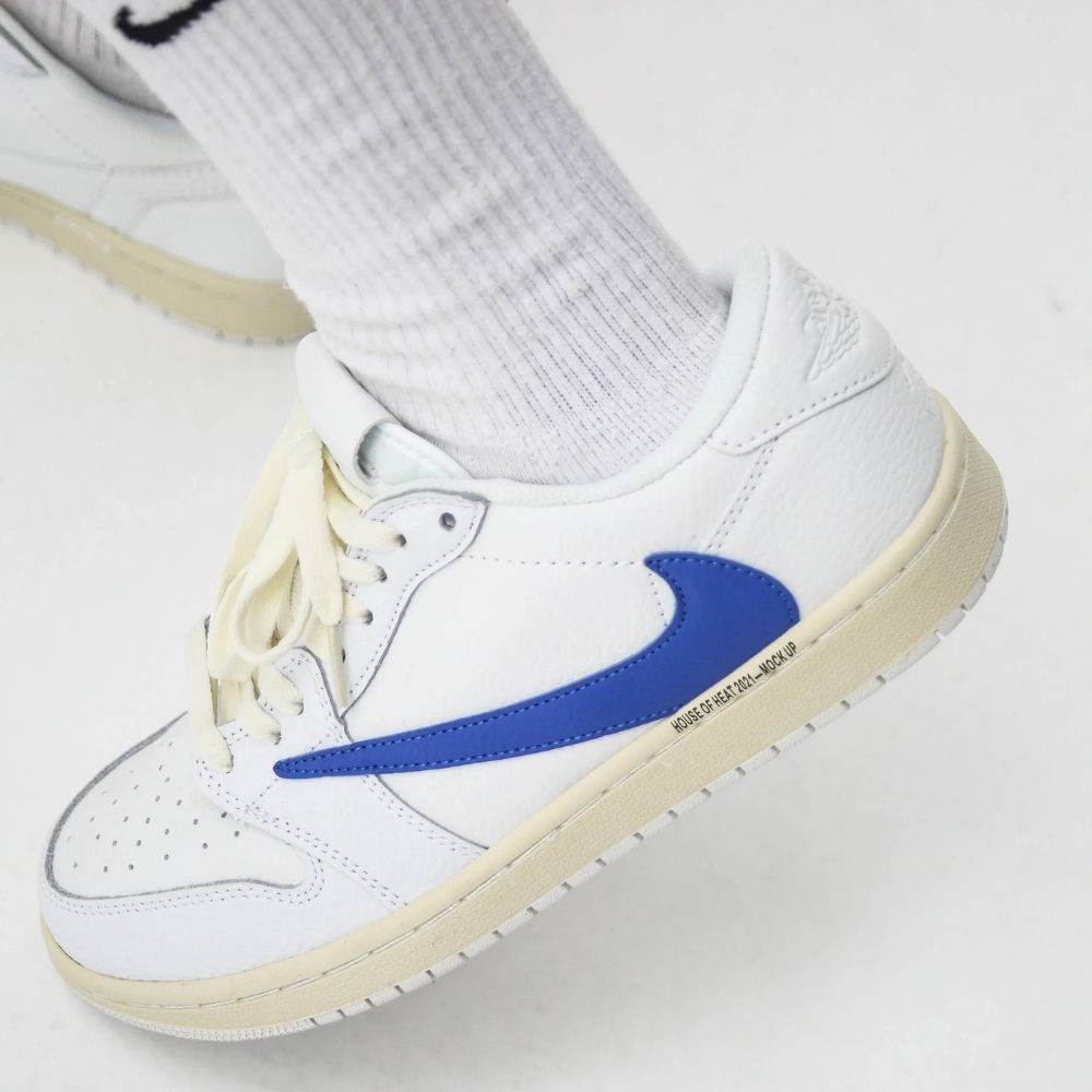 Air Jordan 1 Low X Travis Scott X Fragment White Blue Sail