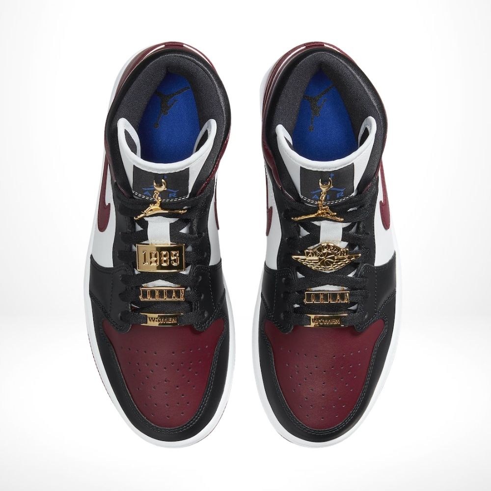 Air Jordan 1 Mid SE Gold Pendants – Black / Dark Beetroot (CZ4385-016)