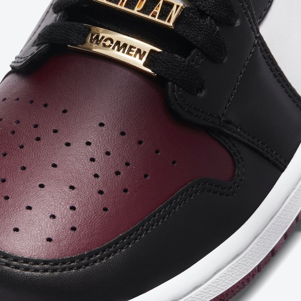 Air Jordan 1 Mid SE Gold Pendants – Black / Dark Beetroot (CZ4385-016)